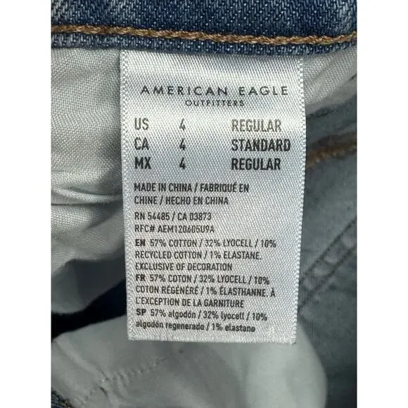 American Eagle Women's Split Ankle 90s Bootcut Blue Denim Jeans - Size 4 (28x31) - Picture 6 of 6